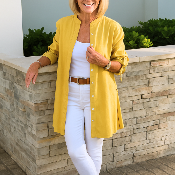 Louise™ | Soft, Flattering Long Button Blouse for Everyday Wear