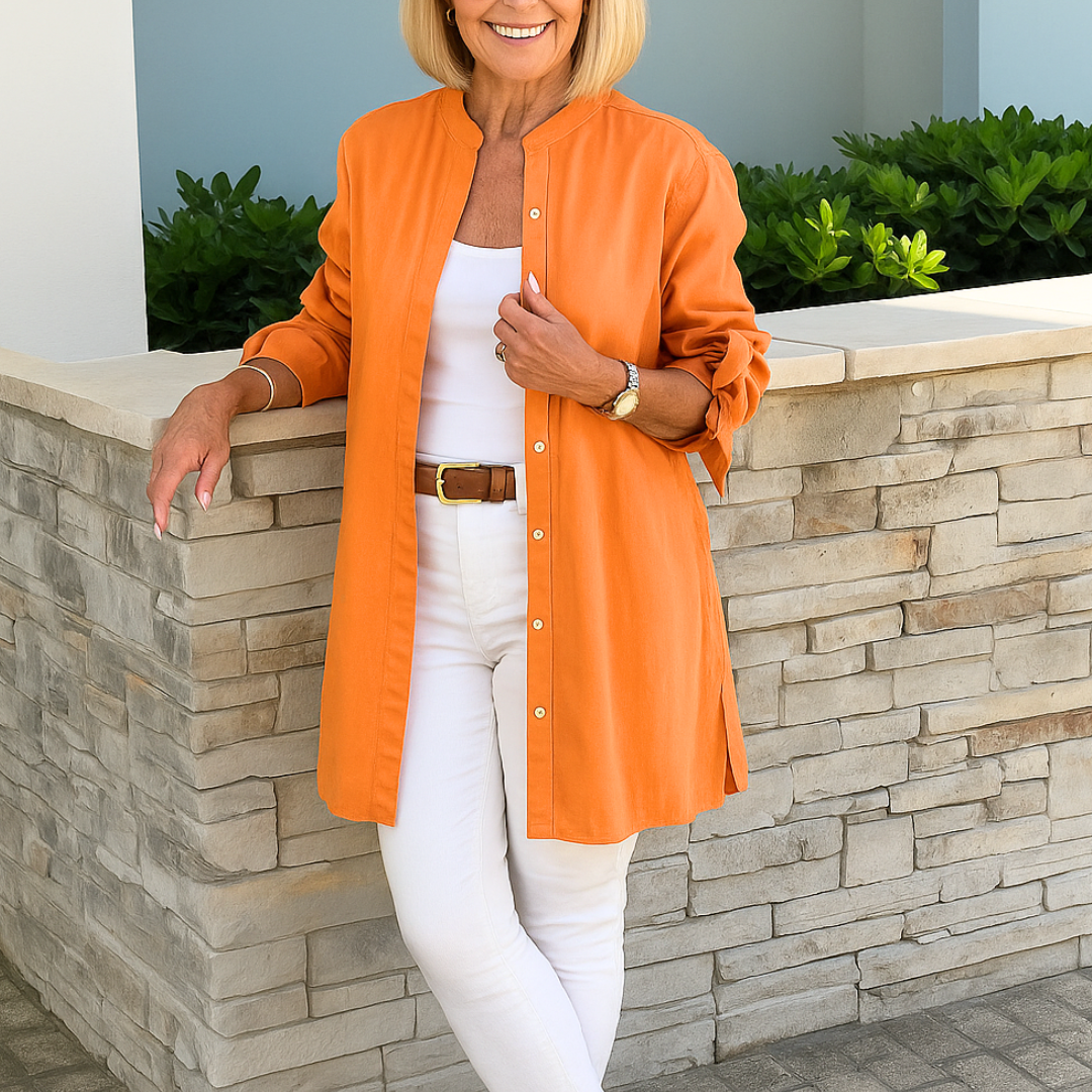 Louise™ | Soft, Flattering Long Button Blouse for Everyday Wear