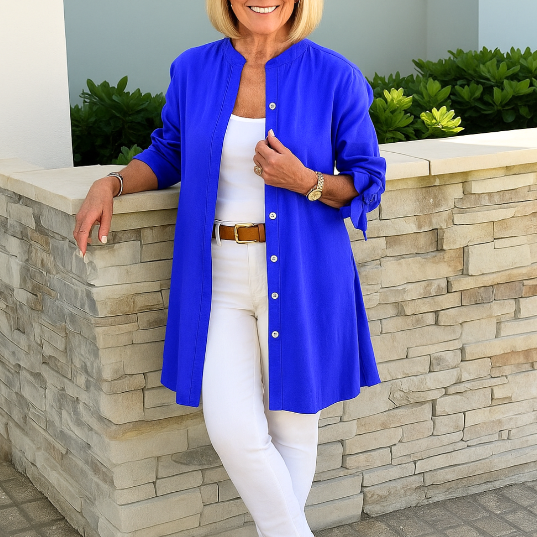 Louise™ | Soft, Flattering Long Button Blouse for Everyday Wear