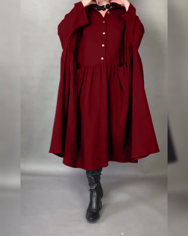 Helena™ | Soft, Elegant Button-Front Maxi Dress
