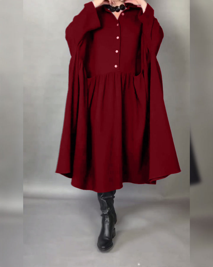 Helena™ | Soft, Elegant Button-Front Maxi Dress