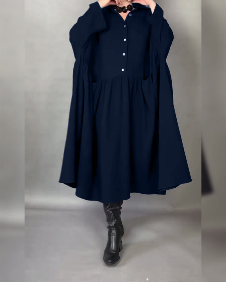 Helena™ | Soft, Elegant Button-Front Maxi Dress