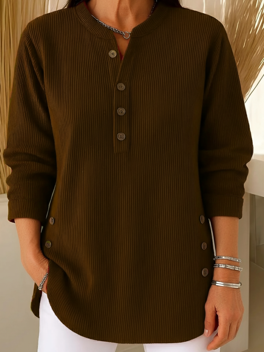 Élise™ – Long Sleeve Solid Knit Sweater