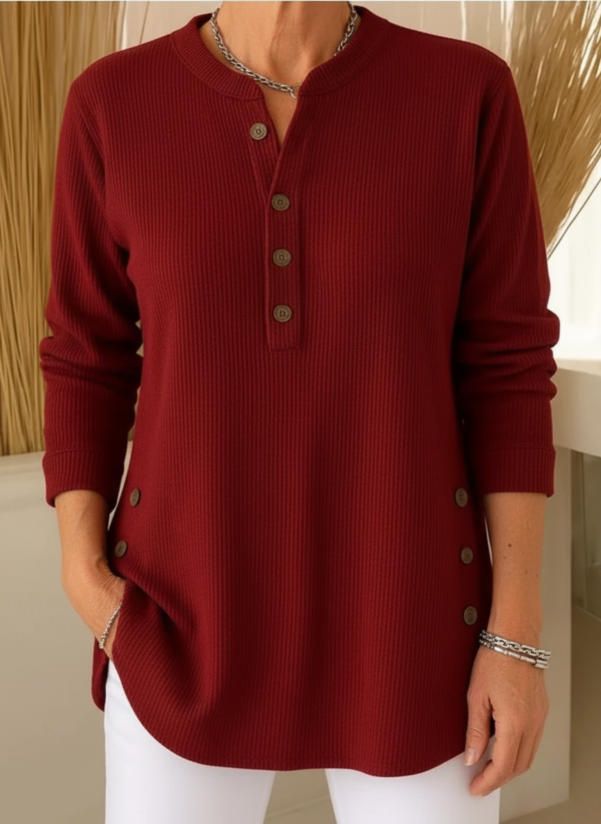 Élise™ – Long Sleeve Solid Knit Sweater