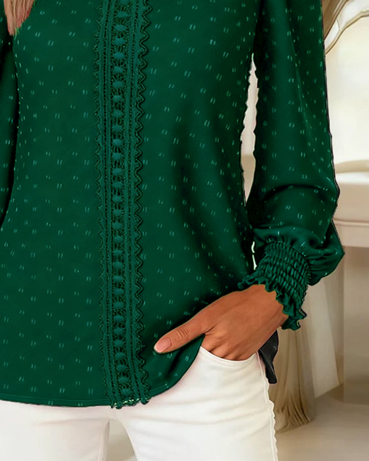 Amy | Puff Sleeve Blouse with Round Neck