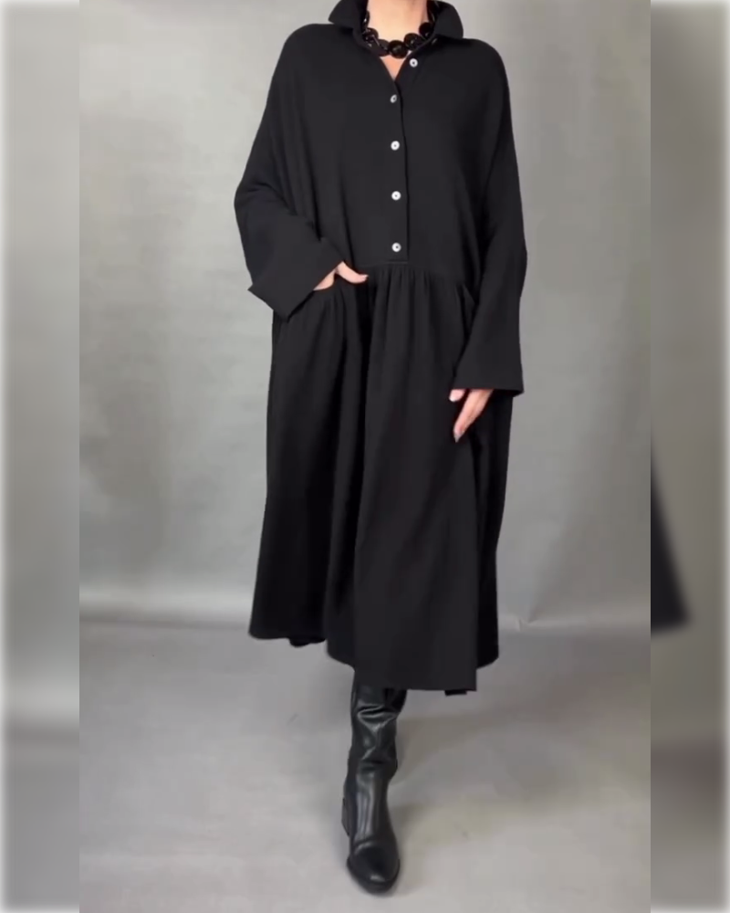 Helena™ | Soft, Elegant Button-Front Maxi Dress