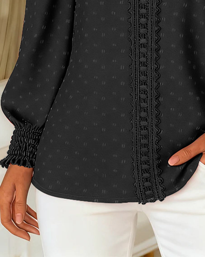 Amy | Puff Sleeve Blouse with Round Neck