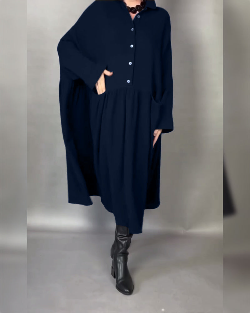 Helena™ | Soft, Elegant Button-Front Maxi Dress