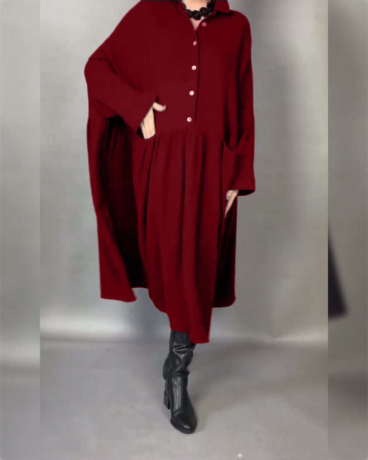 Helena™ | Soft, Elegant Button-Front Maxi Dress