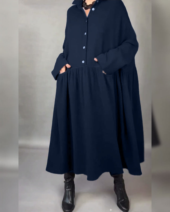 Helena™ | Soft, Elegant Button-Front Maxi Dress