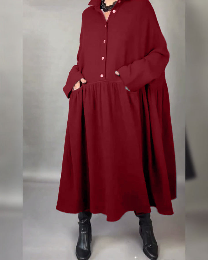 Helena™ | Soft, Elegant Button-Front Maxi Dress