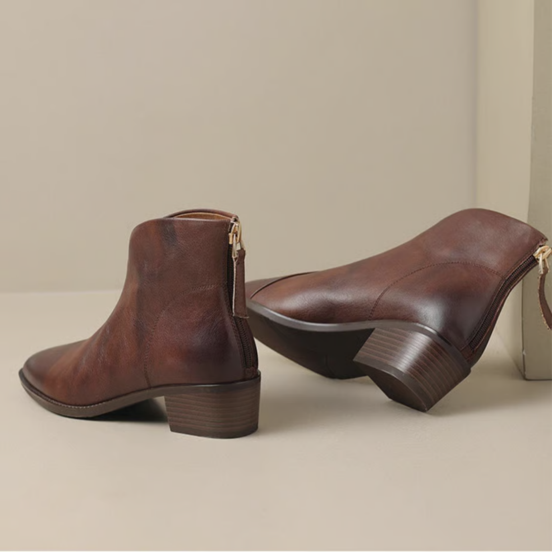 Camille | Luxury Low-Heeled Ankle Boots
