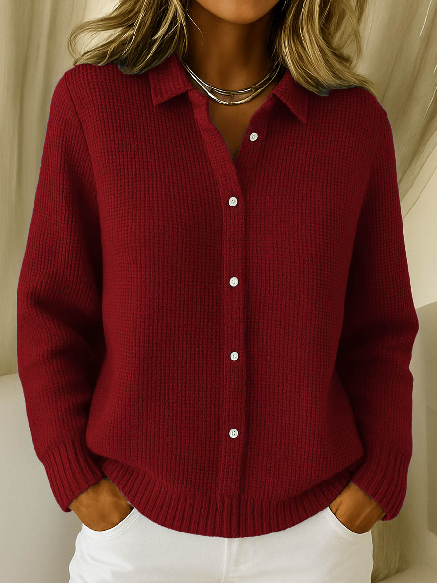 Maeve | Collared Knit Cardigan