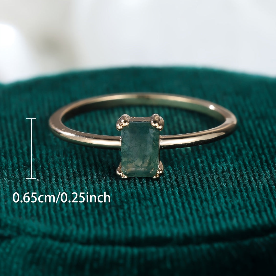 Roxane - Ring made of natural moss agate