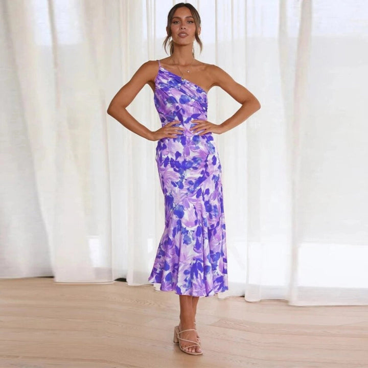 Diane | Floral Satin Dress