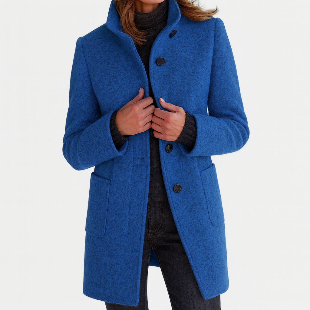LIDIA | Jacket with a High Collar Made of Wool Blend
