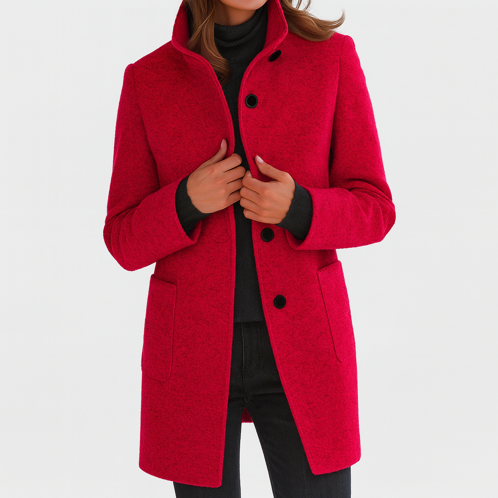 LIDIA | Jacket with a High Collar Made of Wool Blend