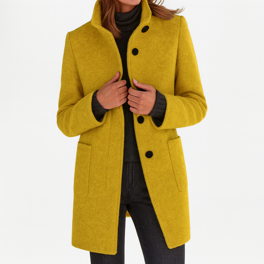 LIDIA | Jacket with a High Collar Made of Wool Blend