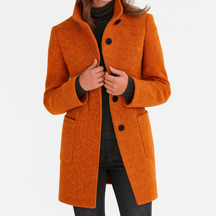 LIDIA | Jacket with a High Collar Made of Wool Blend