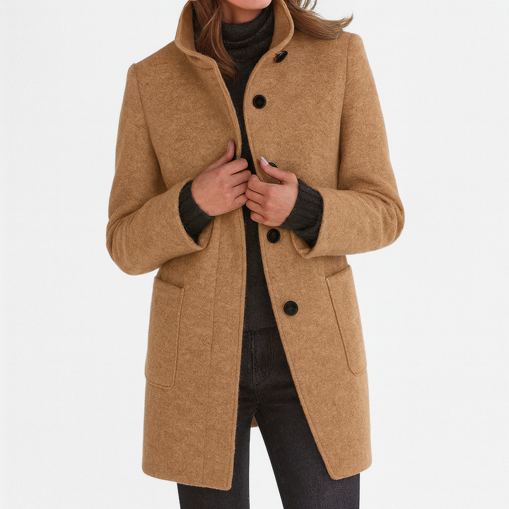 LIDIA | Jacket with a High Collar Made of Wool Blend