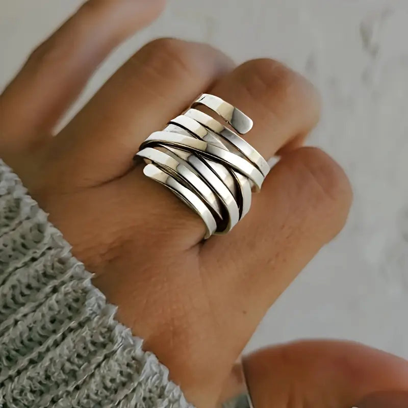 Bliss - Vintage Silver Ring with a Thick Layer