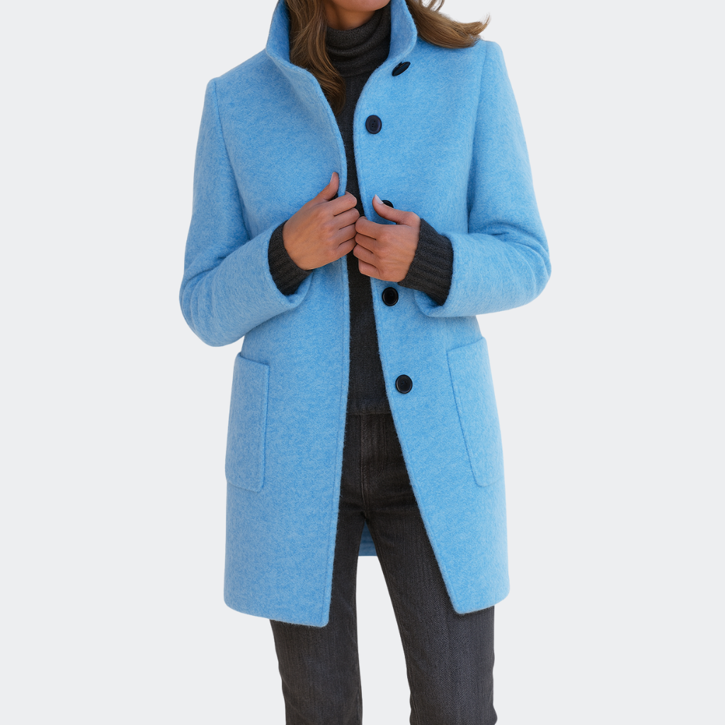 LIDIA | Jacket with a High Collar Made of Wool Blend