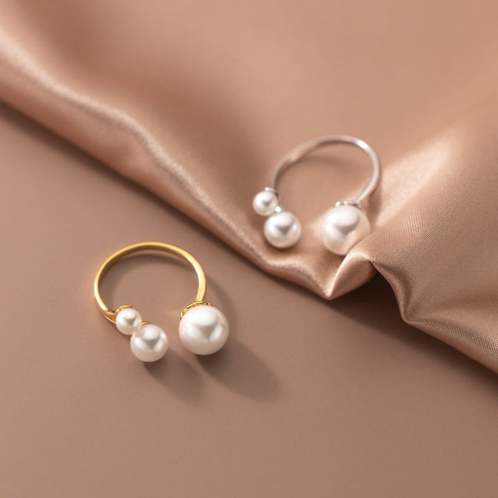 Adjustable Ring with Triple Freshwater Pearl Design