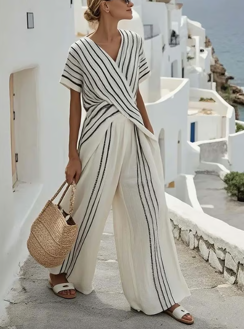 Two-Piece Set with Cross Waist