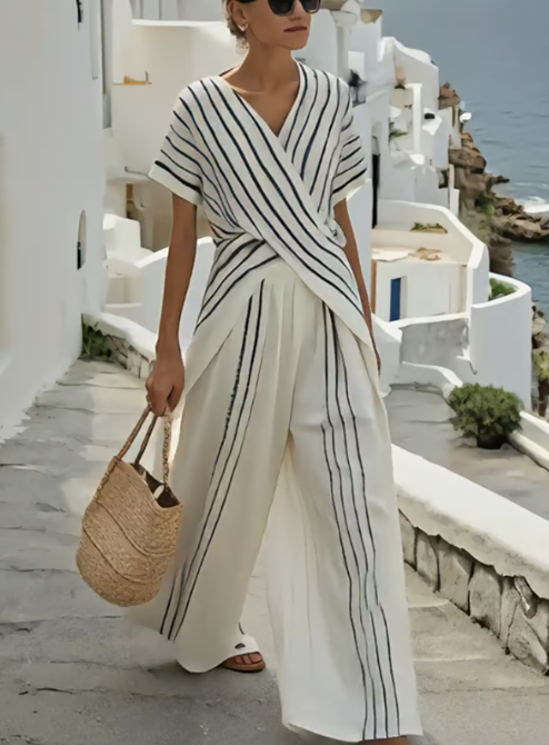 Two-Piece Set with Cross Waist
