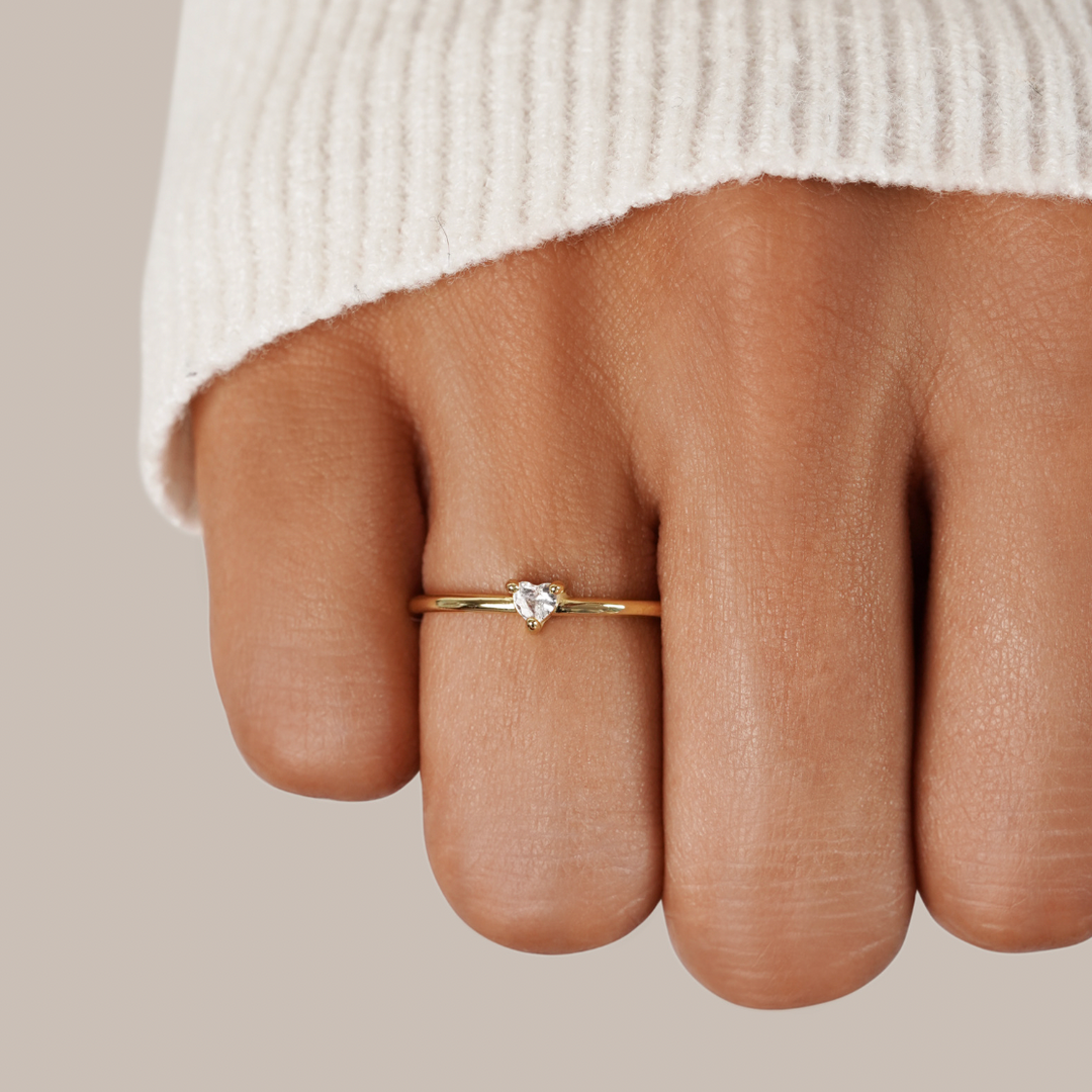 Love - Heart-Shaped Crystal Ring