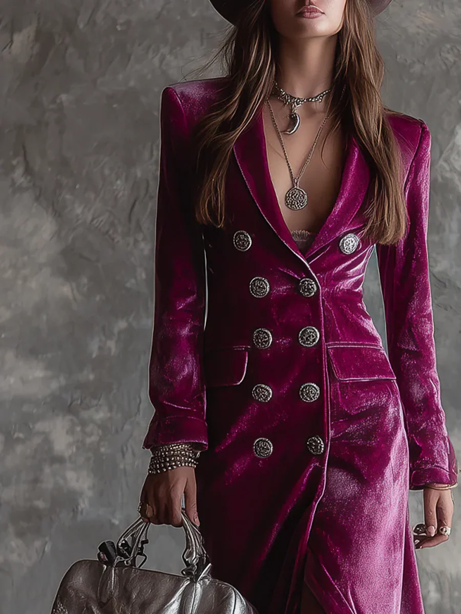Vera | Velvet Blazer Maxi Dress