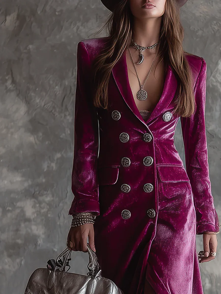 Vera | Velvet Blazer Maxi Dress