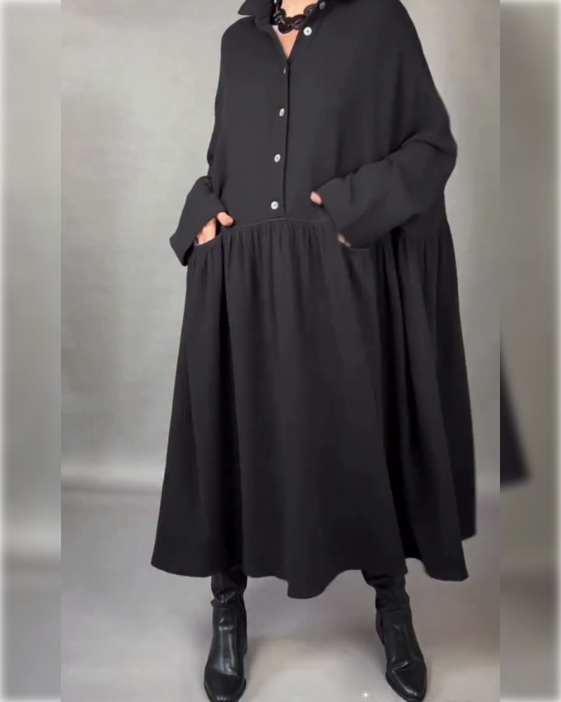 Helena™ | Soft, Elegant Button-Front Maxi Dress
