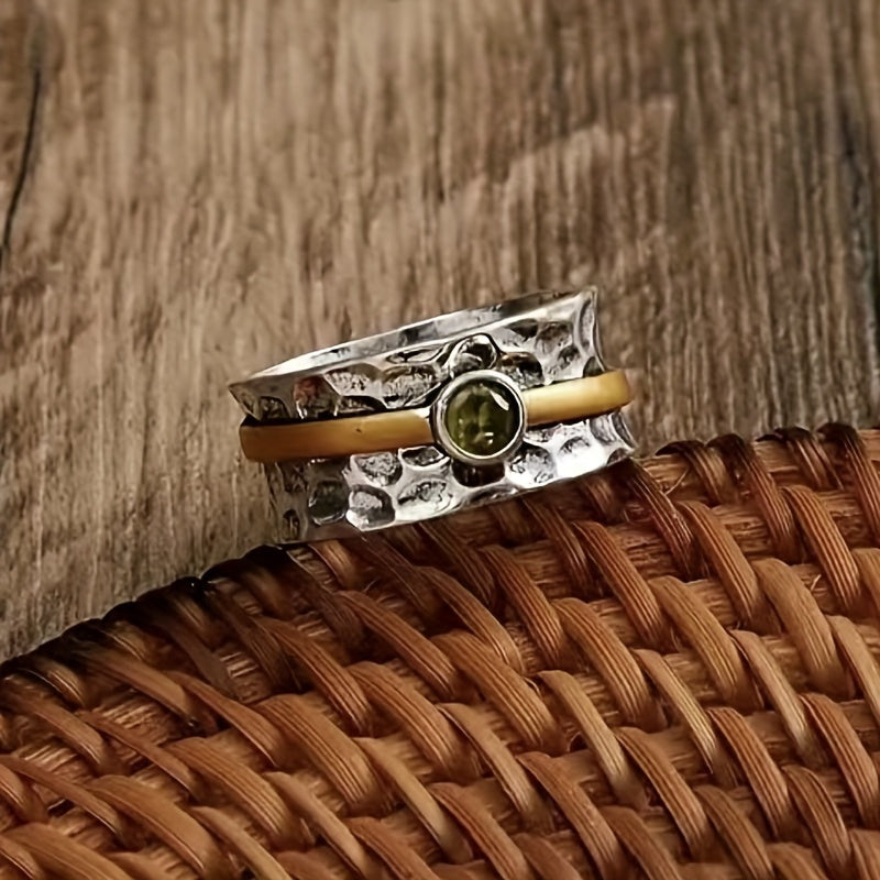 Perla - Elegant Green Zircon Ring
