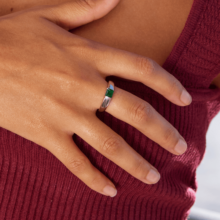 Ember Silver &amp; Emerald Ring