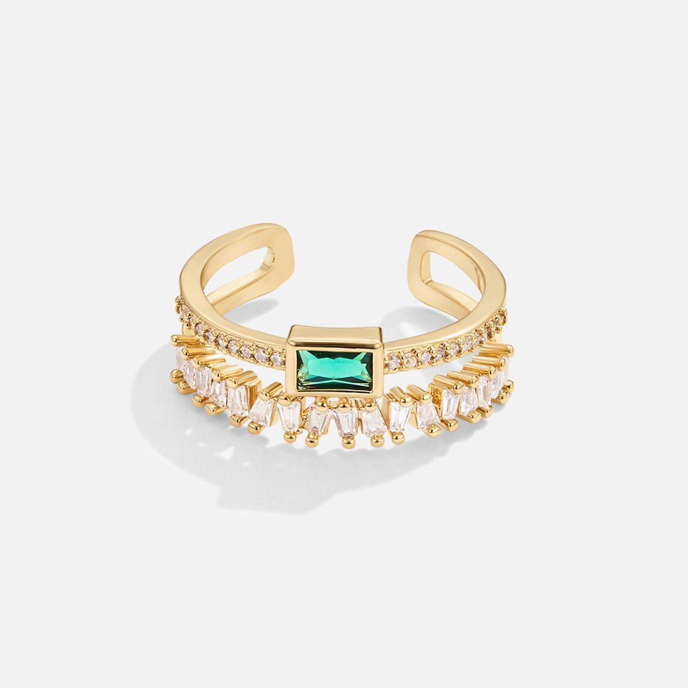 Stéphanie - Overlapping Crystal Ring