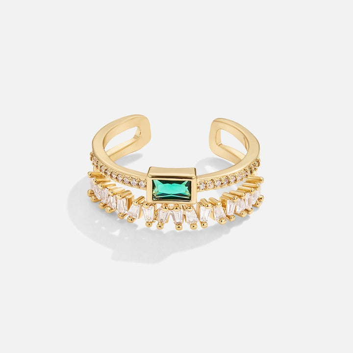 Stéphanie - Overlapping Crystal Ring