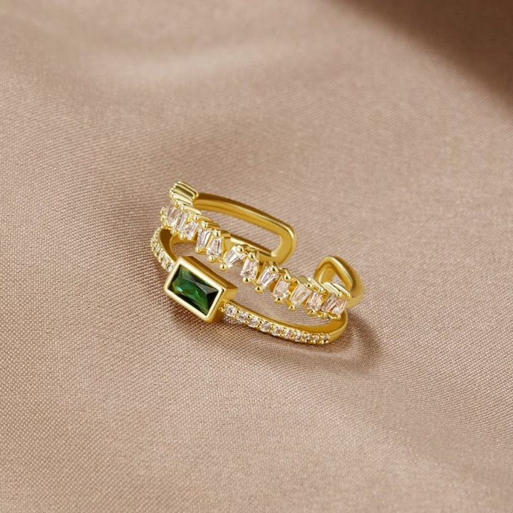 Stéphanie - Overlapping Crystal Ring