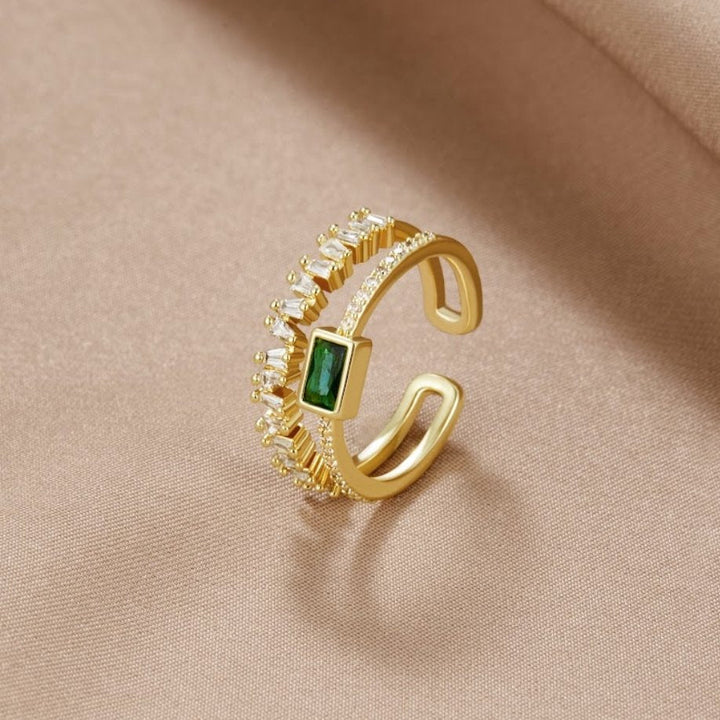 Stéphanie - Overlapping Crystal Ring