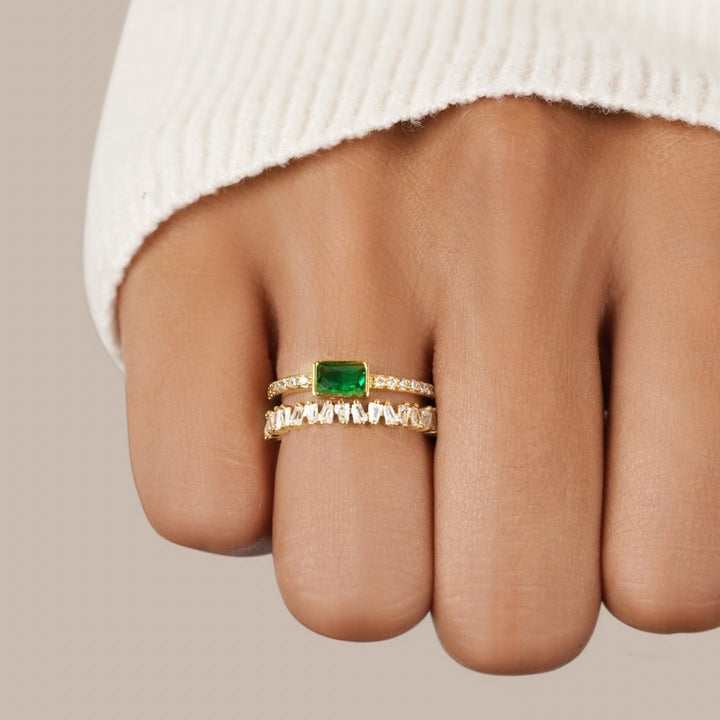 Stéphanie - Overlapping Crystal Ring