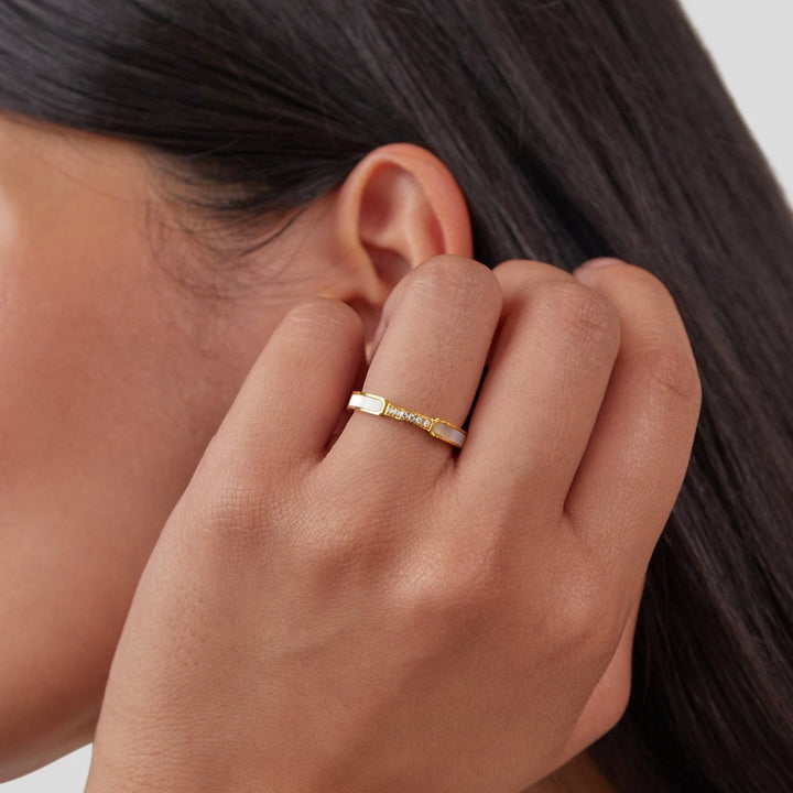 Unit - Ring with Pearls and Crystals