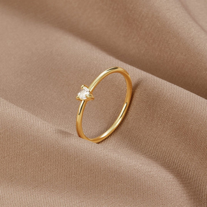 Love - Heart-Shaped Crystal Ring