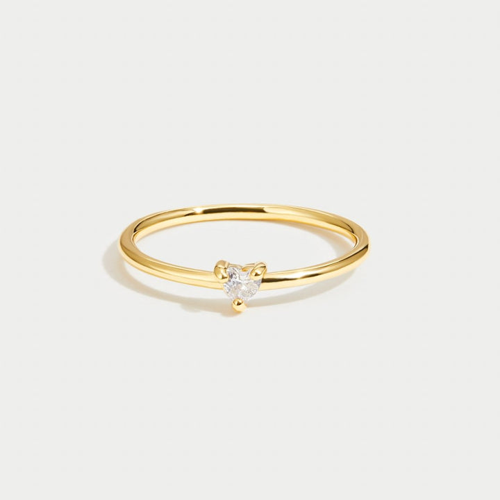 Love - Heart-Shaped Crystal Ring