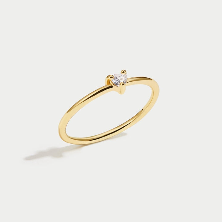 Love - Heart-Shaped Crystal Ring